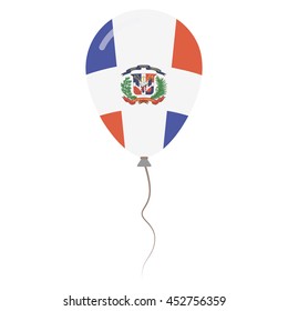 Dominican Republic national colors isolated baloon on white background. Independence day patriotic poster. Flat style flag balloon. National day vector illustration.