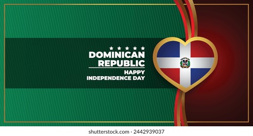 Dominican Republic National Day, celebration template banner vector Illustration
