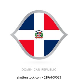 Bandera estilo de la selección de República Dominicana para las competencias internacionales de baloncesto. Señal del vector.