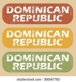 Dominican Republic on colored background