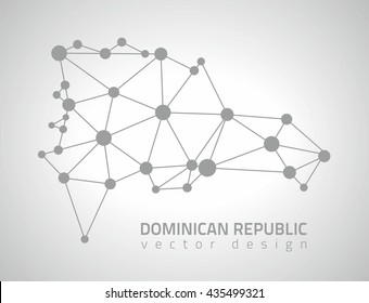 Dominican republic outline grey vector map