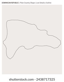 Dominican Republic plain country map. Low Details. Outline style. Shape of Dominicana. Vector illustration.