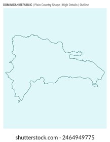 Dominican Republic plain country map. High Details. Outline style. Shape of Dominican Republic. Vector illustration.