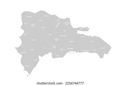 Dominican Republic political map of administrative divisions