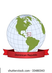 Dominican Republic, position on the globe