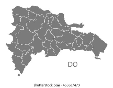 Dominican Republic provinces Map grey