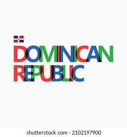 Dominican Republic rgb typography vector with national flag. Suitable for tourism promotion, and brand identity.