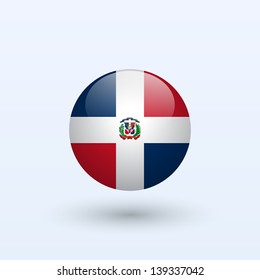 Dominican Republic Round Flag. Vector illustration.