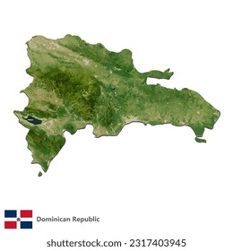 Dominican Republic Topography Country  Map Vector