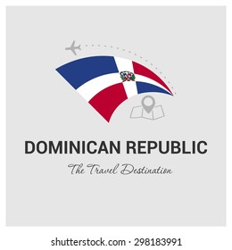 Dominican Republic The Travel Destination logo - Vector travel company logo design - Country Flag Travel and Tourism concept t shirt graphics - vector illustration