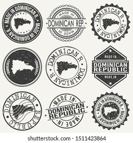 Dominican Republic Travel Stamp Made In Product Stamp Logo Icon Symbol Design Insignia.