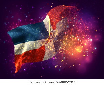República Dominicana, Vector 3d con un toque de puntos de pintura, explosión de puntos de colores