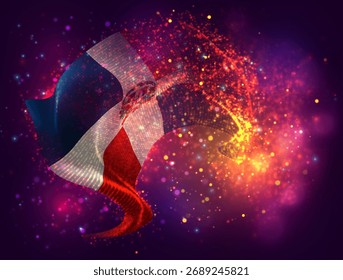 República Dominicana, Vector 3d con un toque de puntos de pintura, explosión de puntos de colores
