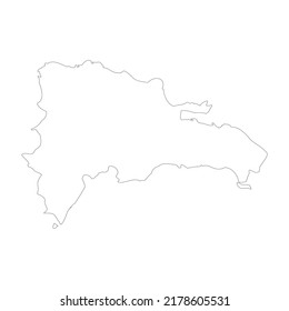 Dominican Republic vector country map outline