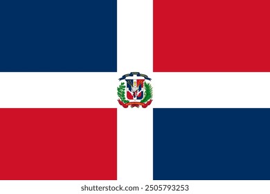 dominican republic vector flag. Accurate dimensions and official colors. This file is suitable for digital editing and printing of any size.