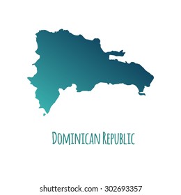 Dominican Republic vector map with color gradient and caption on white background. Can be used as element of your infographics or presentation