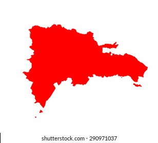 Dominican Republic vector map isolated on white background. High detailed silhouette illustration.