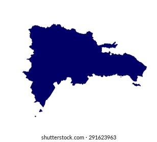Dominican Republic vector map isolated on white background. High detailed silhouette illustration.