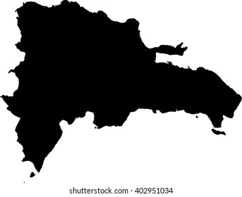 Dominican Republic vector map isolated on white background. High detailed silhouette illustration.