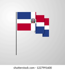 Dominican Republic waving Flag creative background