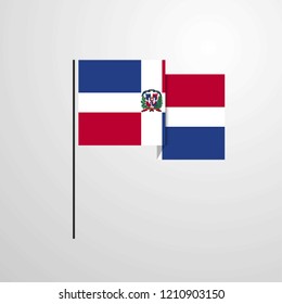 Dominican Republic waving Flag design vector