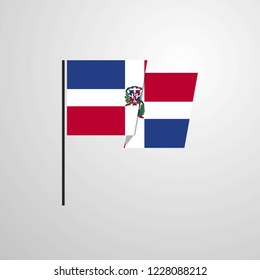 Dominican Republic waving Flag design vector