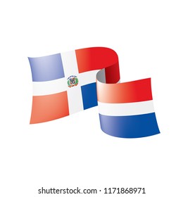 Dominicana flag, vector illustration on a white background