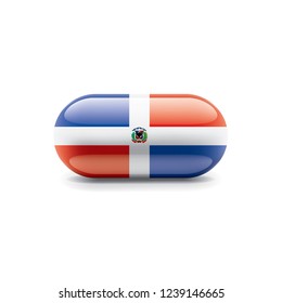 Dominicana flag, vector illustration on a white background