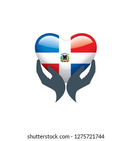 Dominicana flag, vector illustration on a white background