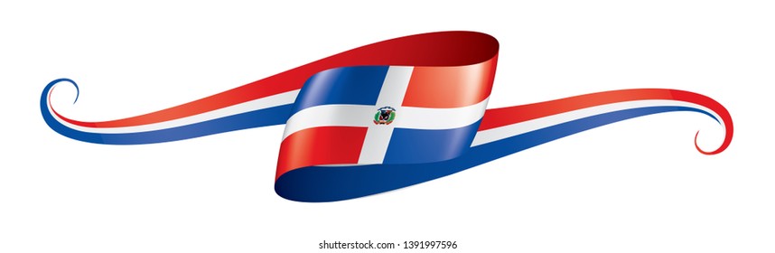 Dominicana flag, vector illustration on a white background