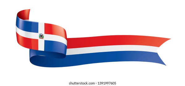 Dominicana flag, vector illustration on a white background