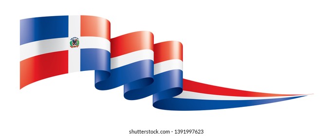 Dominicana flag, vector illustration on a white background