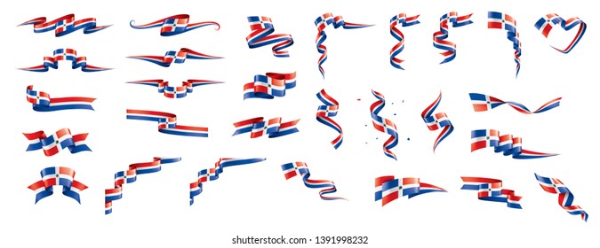 Dominicana flag, vector illustration on a white background