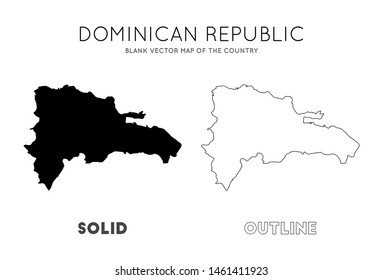 Dominicana map. Blank vector map of the Country. Borders of Dominicana for your infographic. Vector illustration.