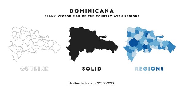 Dominicana map. Borders of Dominicana for your infographic. Vector country shape. Vector illustration.