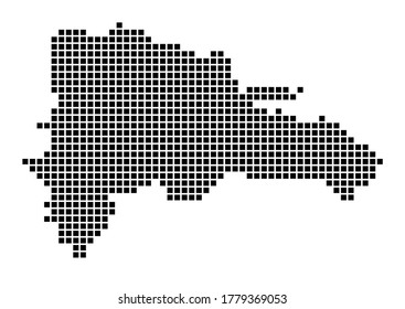 Dominicana map. Map of Dominicana in dotted style. Borders of the country filled with rectangles for your design. Vector illustration.