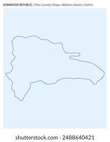 Dominicana plain country map. Medium Details. Outline style. Shape of Dominicana. Vector illustration.