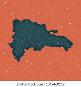 Dominicana vintage map. Grunge map of the country with distressed texture. Dominicana poster. Vector illustration.