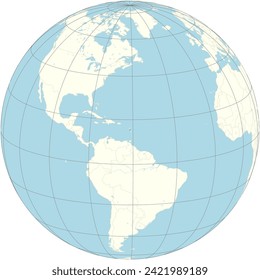 Dominica's map at the heart of the orthographic world projection, emphasizing its location the Lesser Antilles, Carabean