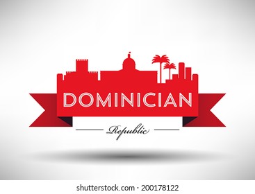 Dominician Republic Skyline with Typography Design