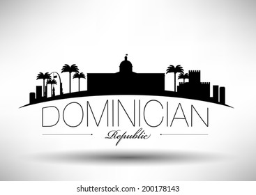 Dominician Republic Skyline with Typography Design