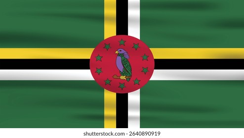 Dominika Country Flag 3d. Official Dominika Flag With Original Color and Size Proportion