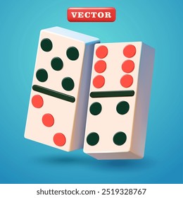 Domino, 3d vector. Suitable for business, games and design elements