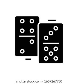 Domino black icon, concept illustration, vector flat symbol, glyph sign.