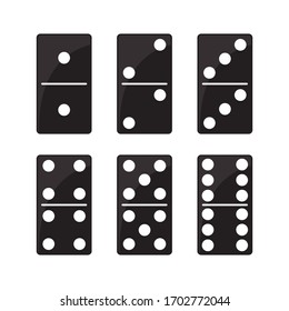 Domino black set vector on white background. Eps 10 vector illustration.