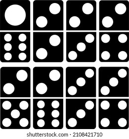 Domino black and white image which is one of the most frequently contested card games