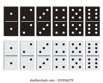 Domino black and white set. Vector design