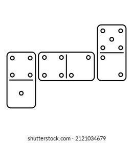 Domino bloquea el icono. Juego de tres ladrillos de juego de dominó. Ilustración vectorial aislada en fondo blanco.