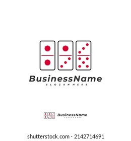Plantilla vectorial del logotipo de la tarjeta Domino, conceptos de diseño del logotipo de Creative Domino