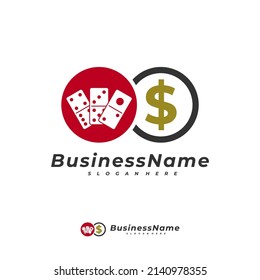 Domino card with Money logo vector template, Creative Money logo design concepts